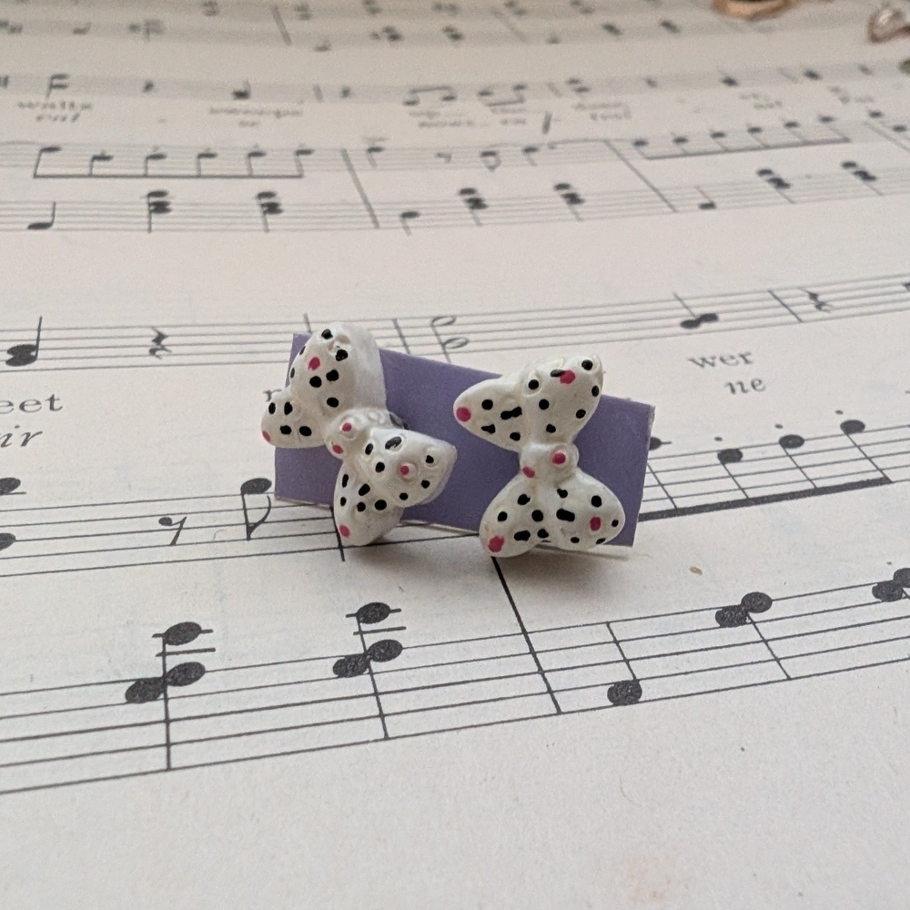 Polka Dot Bow Earrings